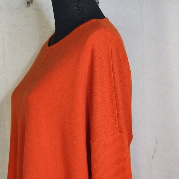 Chico's Orange Center Seam LS Nylon Rayon Poly Cashmere Sweater Sz Chico 2 US L - Picture 10 of 16